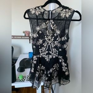 BCBG peplum lace top